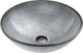 Vigo Vessel Sink Silver - 17' Artistic Round Bowl Sink for Bathrooms, Tempered Glass Above Counter Bathroom Sink with NonStickShield, QuickDrain & TempGuard, Modern Luxury Design