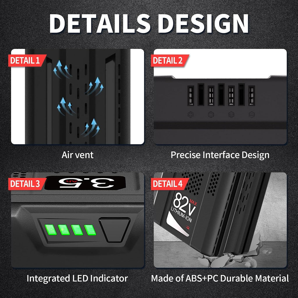 Replace Battery for Snapper XD 82V Battery Briggs & Stratton 3.5Ah 1760266 1760265 High Capacity Lithium-ion Battery BSB2AH82 / BSB4AH82 / BSB5AH82 for Cordless Electric Tools