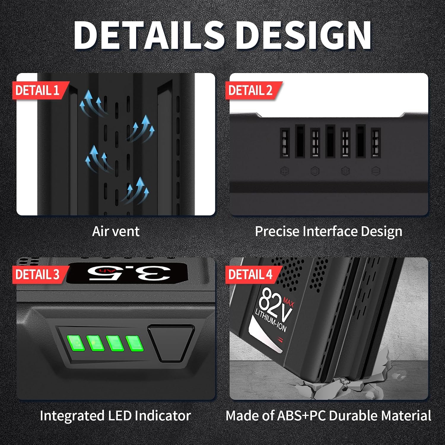 Replace Battery for Snapper XD 82V Battery Briggs & Stratton 3.5Ah 1760266 1760265 High Capacity Lithium-ion Battery BSB2AH82 / BSB4AH82 / BSB5AH82 for Cordless Electric Tools