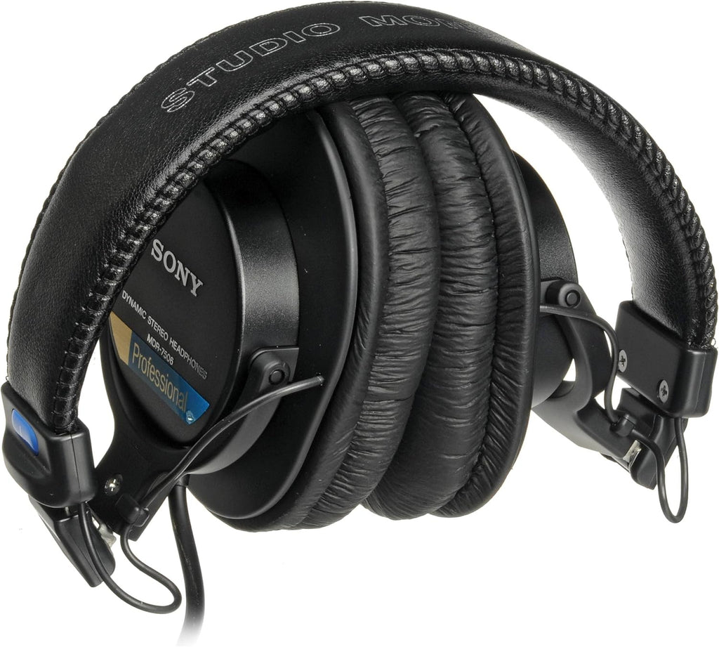 Sony MDR-7506 Professional Headphones with Slappa Hard Case, Cable Ties and Cloth Bundle