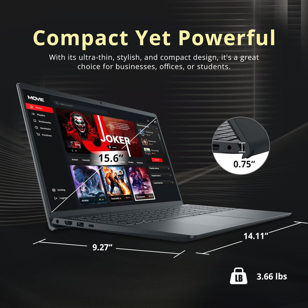 Dell 15.6' FHD Touchscreen Laptop, Intel Core i5-1334U, 16GB RAM, 2TB Storage (1TB SSD + 1TB Docking Station Set), Intel UHD Graphics, Numeric Keypad, 720p Camera, Copilot, Wi-Fi 6, Windows 11, Black