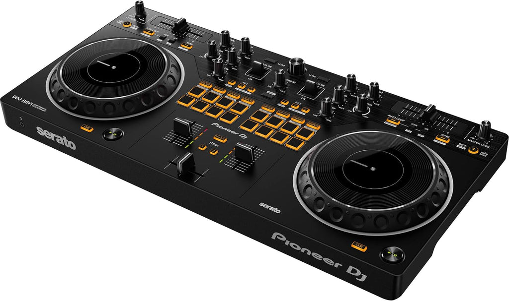 Pioneer DDJ-REV1 DJ Controller Bundle with Essential Cables for Connecting to DJ Controllers and StreamEye Polishing Cloth