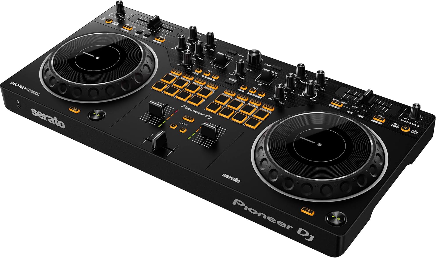 Pioneer DDJ-REV1 DJ Controller Bundle with Essential Cables for Connecting to DJ Controllers and StreamEye Polishing Cloth