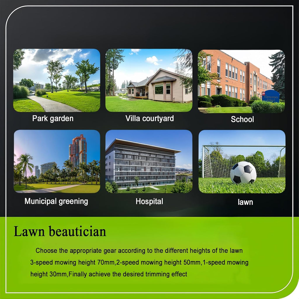 Cordless Lawn Mower, 3400 RPM High Speed Cutting, Cutting Size 33cm, with Dual Batteries, 45l Large Capacity Grass Collection Box, Low Noise, 40v High Power Brushless Motor, Green.
