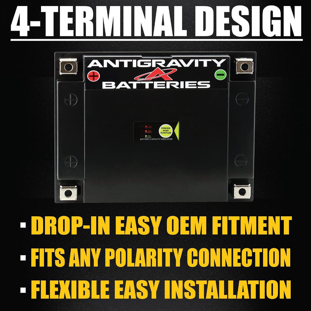 Antigravity ATX30-HD Lithium Motorcycle Battery 12V, 970 CA, 24Ah (48Ah PbEq), YTX30 Replacement, Heavy Duty Battery for Touring Bikes, UTV, ATV
