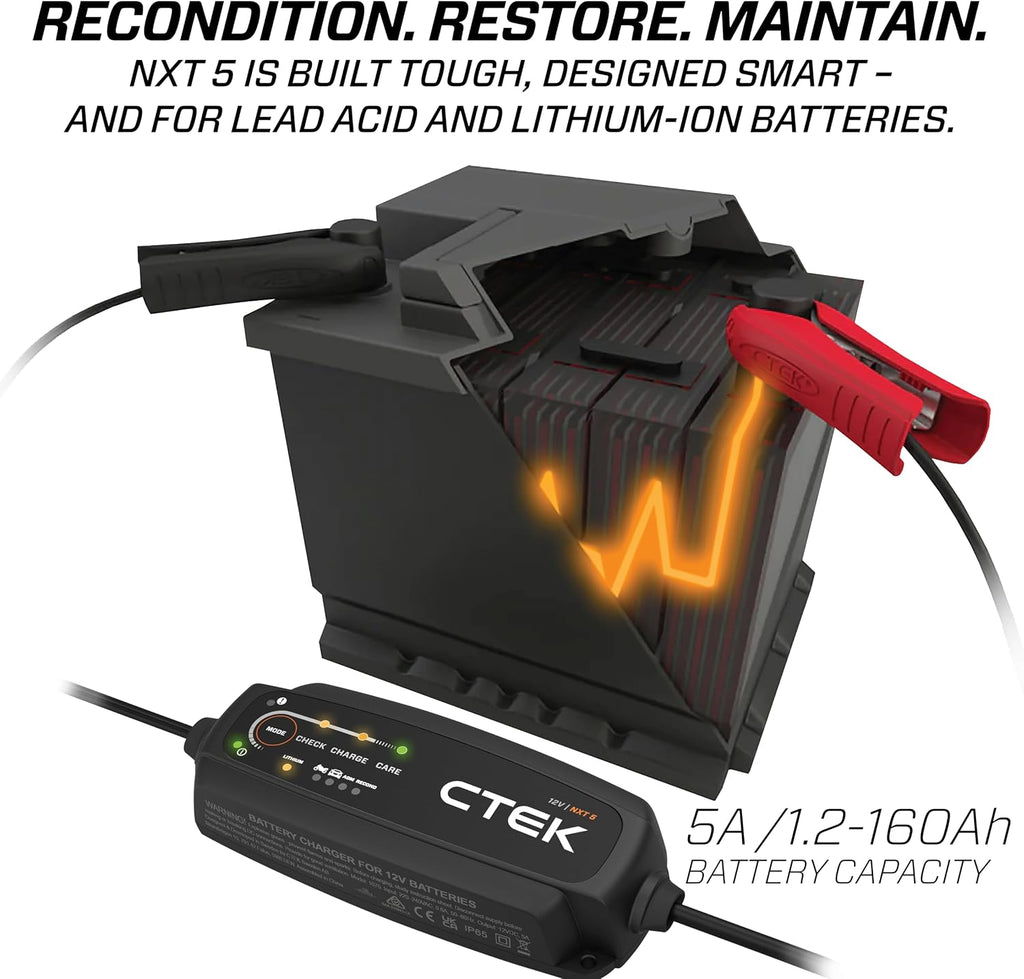 CTEK 40-658 NXT 5 Fully Automatic 4.3 amp Battery Charger and Maintainer 12V