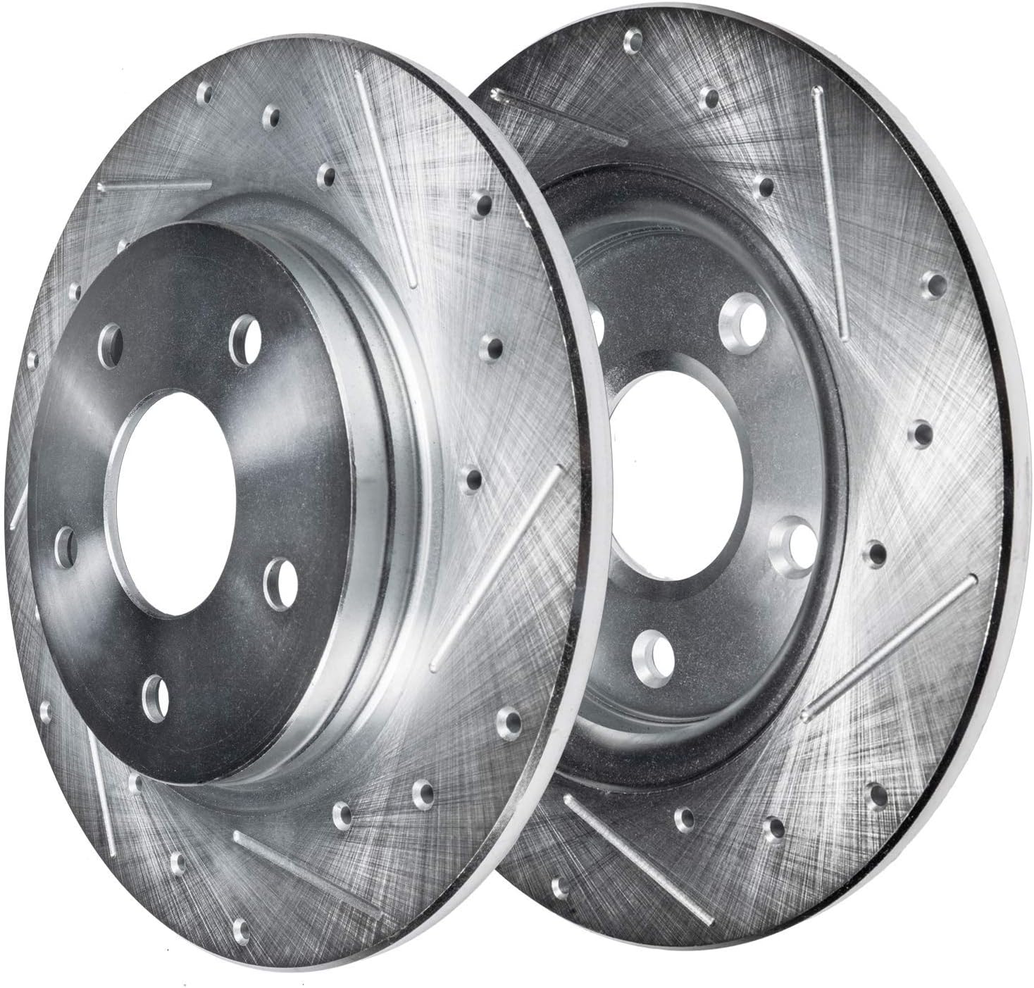 Detroit Axle - 8pc Brake Kit for 2005-2010 Honda Odyssey [5 Lug] Drilled and Slotted Disc Brake Rotors Ceramic Brakes Pads 2006 2007 2008 2009 Front and Rear Replacement