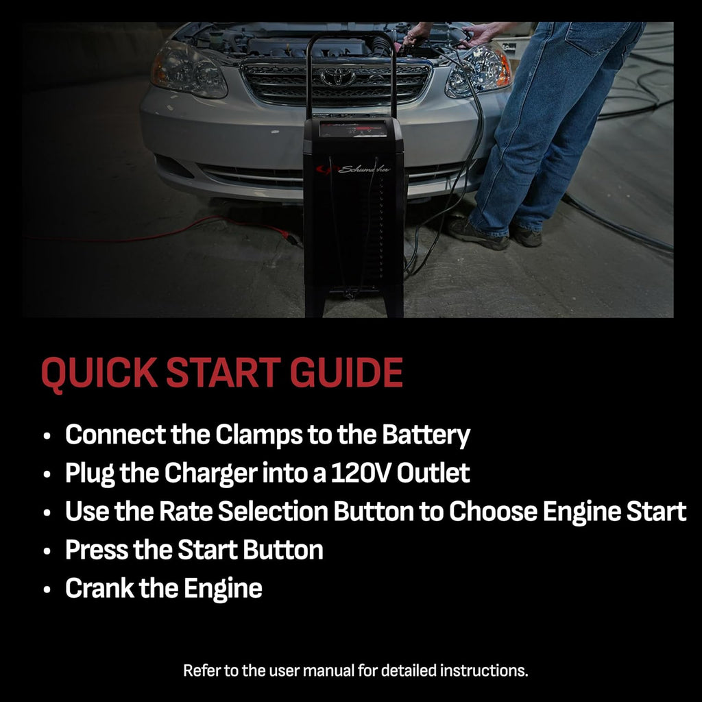Schumacher Electric Wheeled Automatic 6A Car Battery Charger and 200A Engine Starter, 6-in-1 Solution, Maintainer, 40A Boost, for 6V/12V Power Sport, Automotive, and Marine Batteries, SC1353