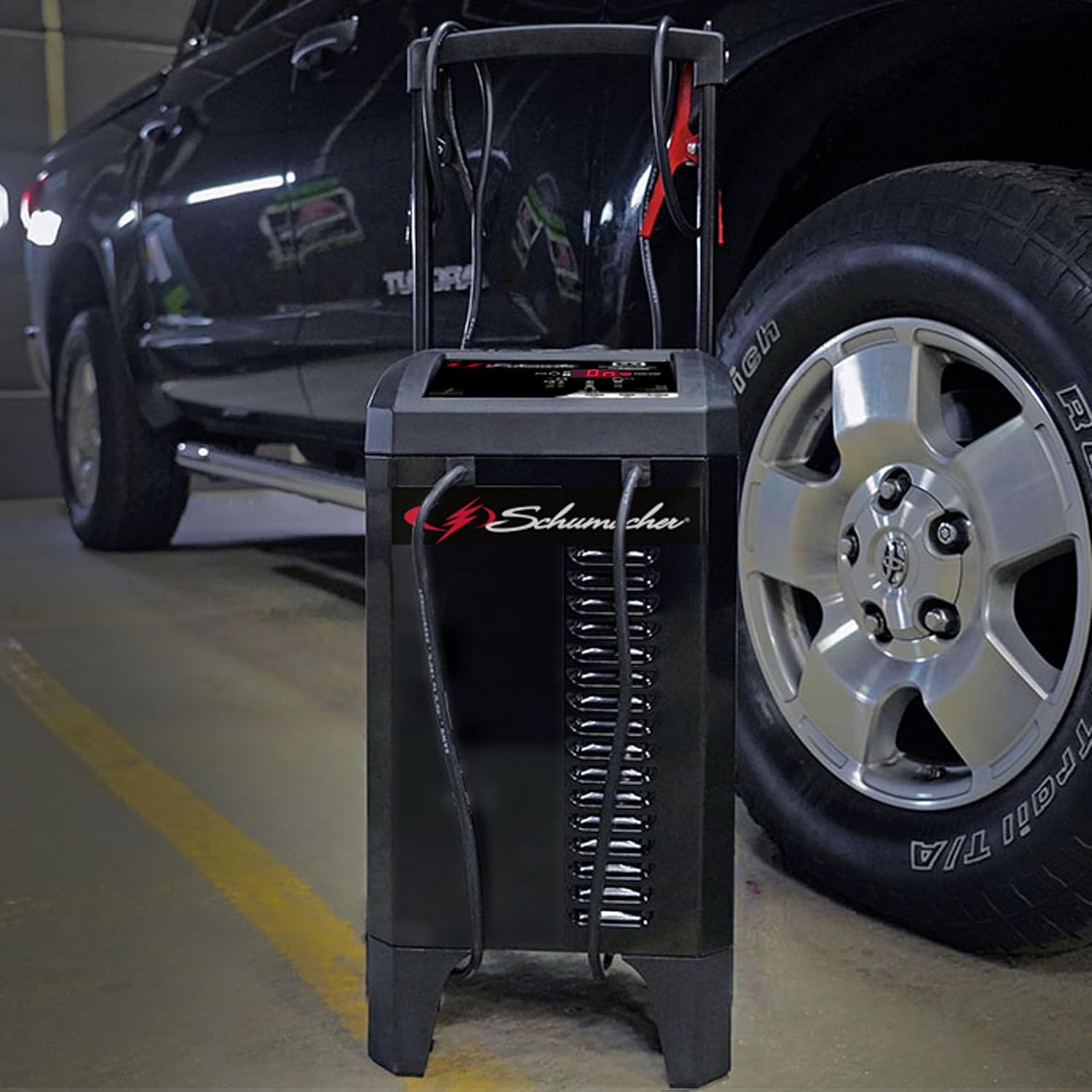 Schumacher Electric Wheeled Automatic 6A Car Battery Charger and 250A Engine Starter, 6-in-1 Solution, Maintainer, 40A Boost, for 6V/12V Power Sport, Automotive, and Marine Batteries, SC1325