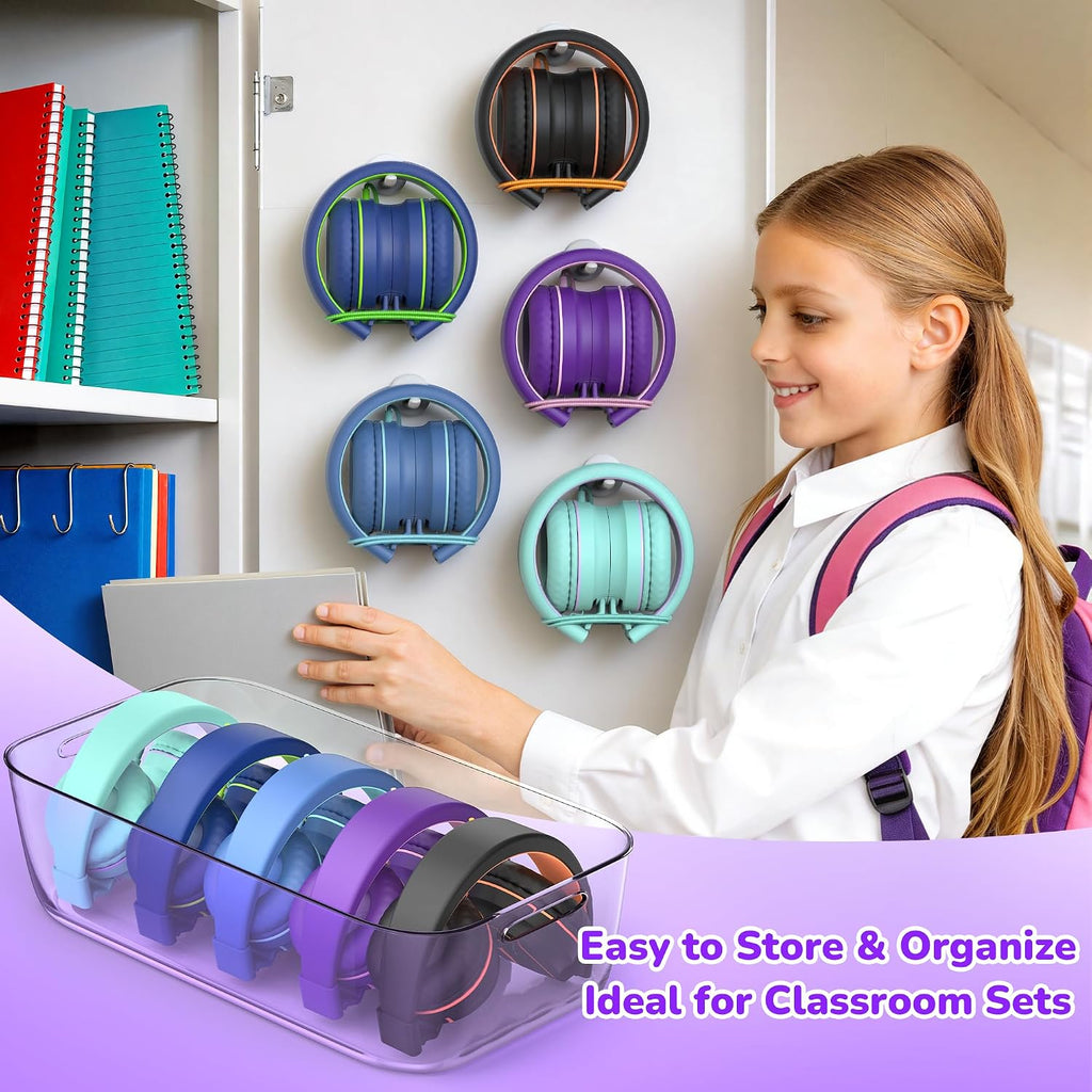 AILIHEN Classroom Headphones Kids Headphones for K-12 School Class Sets (20 Pack), On-Ear Premium Student Durable Bulk Headphones - 93dB Volume Limited, 3.5mm Jack for Chromebooks Laptop Computer