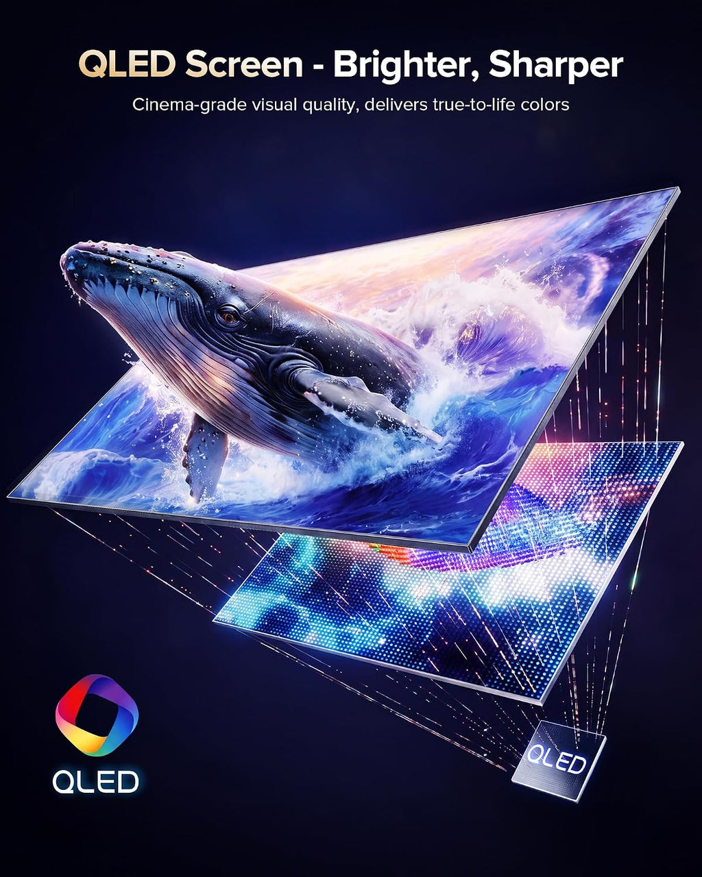 23.8'' QLED Portable Monitor 144Hz Gaming Monitor, 145%sRGB | 2000:1 | FreeSync Built-in Adjustable Stand, Speaker and VESA, USB-C HDMI Large Second Screen for Laptop, Mac-book, PC, Game Console
