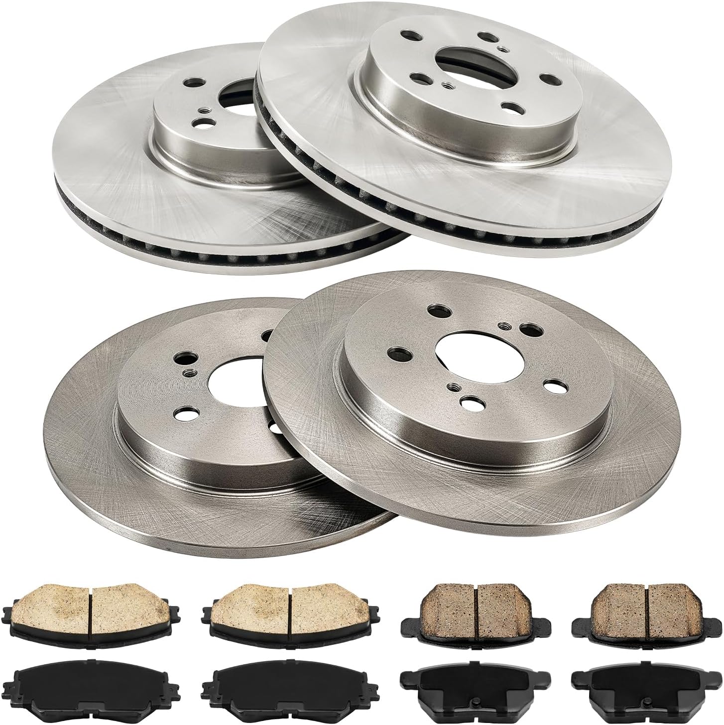 Torchbeam Front & Rear Brake Kit for Corolla Toyota 2014-2019 1.8L, Matrix Toyota 2009-2013 1.8L, Vibe Pontiac 2009-2010 1.8L, Corolla Toyota 2009-2010 2.4L, Brake Rotors and Pads Replacement
