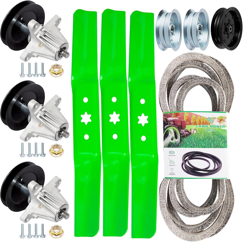 54' Deck Rebuild Kit for Troy Bilt Cub Cadet RZT-L54 ZT1-54 XT1-ST54 ZT2-54 XT2-54 Craftsman Z6600 t310 T8400(3)618-06978 Spindle(3)742-05056A Blade(3)Idler GY22082 756-04511B(1)Belt 754-04329
