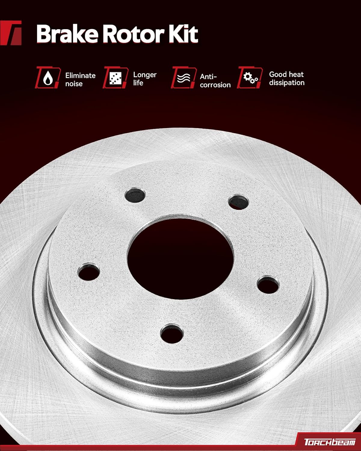 Torchbeam 55133 D1194 Rear Disc Brake Rotor and Ceramic Brake Pad Set Kit for Rear For: Chevrolet Avalanche,Chevrolet Silverado, GMC Sierra,Tahoe,Suburban,Escalade, EXT, ESV,Yukon, Yukon XL