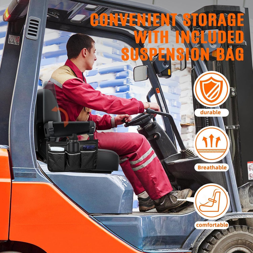 Universal Tractor Seat, Lawn Mower and Forklift Seat with Suspension Bag, Safety Design, Strong Protective Performance, High Durability for Zero Turn Mower, Skid Loader, Backhoe, Dozer, Telehandler
