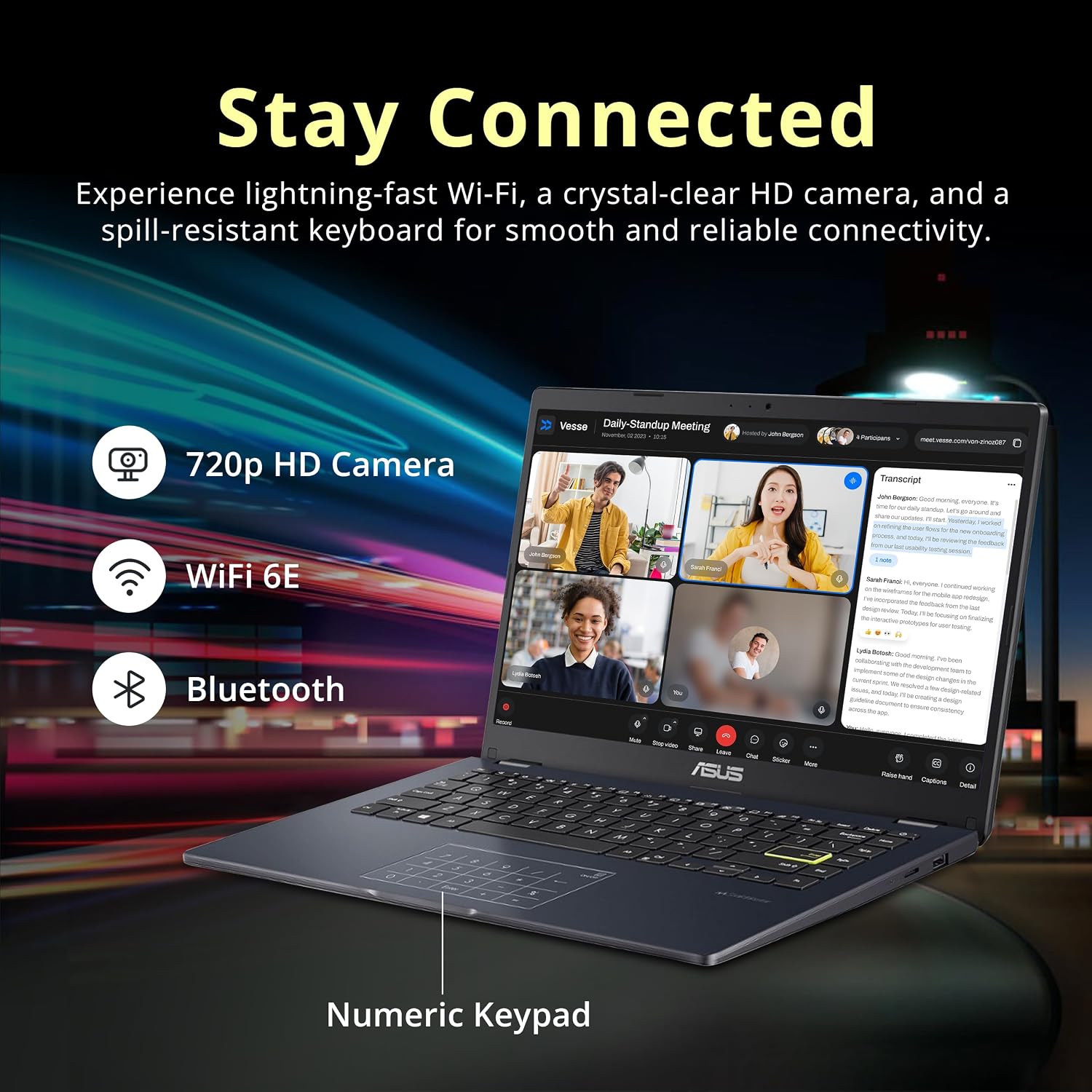 ASUS 14' Laptop, 14' FHD Display, Intel Celeron N4500, 4GB Memory, 64GB eMMC, Touchpad, Webcam, HDMI, Wi-Fi, Windows 11 Home, Quiet Blue (Renewed)
