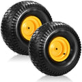 2 Pcs 20x10.00-8 Tubeless Lawn Mower Tire and Wheel, 20x10-8 Air-Filled Rear Tire and Rim Assembly for Riding Mowers, Lawn Tractors, Garden Tractors, 3/4' Bore, 3/16' Keyway, 3.5' Offset Hub, 4 Ply
