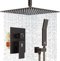 SR SUN RISE 16 Inches Oil Rubbed Bronze Shower Faucets Sets Complete Bathroom Rain Mixer Shower System Ceiling Mounted Rainfall Shower Head System (Contain Shower Faucet Rough-In Valve Body and Trim)