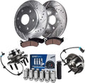 Detroit Axle - 2WD Front Wheel Bearing Hubs Brake Kit for Chevrolet Silverado Avalanche Express Suburban 1500 GMC Safari Yukon, Brake Rotors Brakes Pads Wheel Bearing Hubs Lug Nuts Replacement