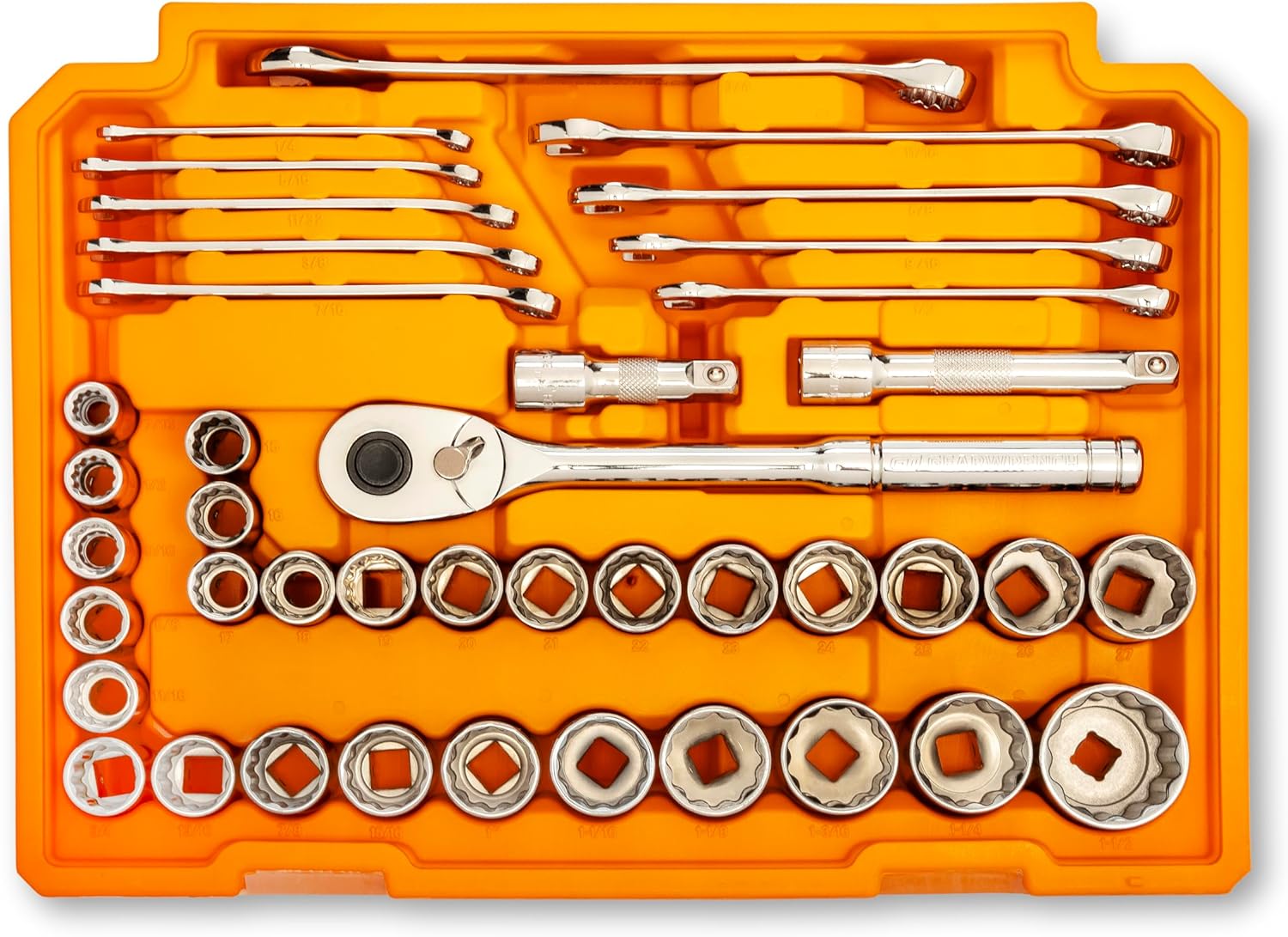 GEARWRENCH Mechanics Tool Set in 3 Drawer Storage Box, 257 Pc, 1/4 in 3/8 in and 1/2 in Drive, Metric/SAE | GW72XLCBMTS
