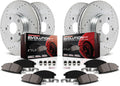 PowerStop Front and Rear Brake Kit for Lexus GS200t 2016-17 |GS300 2018-19 |GS350 2013-20 |GS450h 2015-18 - Drilled and Slotted Disc Rotors with Carbon-Fiber Ceramic Brake Pads Replacement, K8453