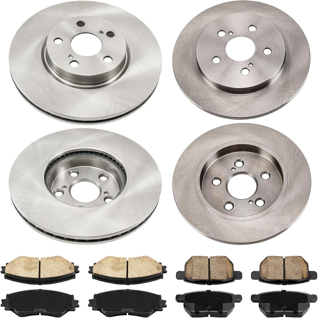 Torchbeam Front & Rear Brake Kit for Corolla Toyota 2014-2019 1.8L, Matrix Toyota 2009-2013 1.8L, Vibe Pontiac 2009-2010 1.8L, Corolla Toyota 2009-2010 2.4L, Brake Rotors and Pads Replacement