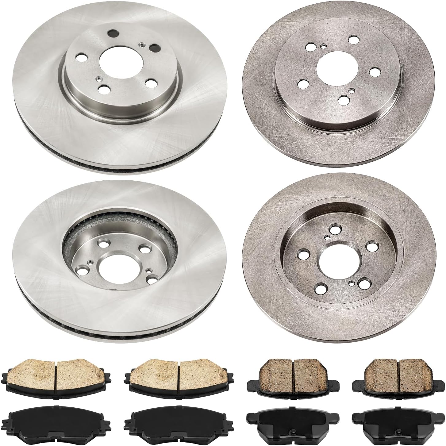 Torchbeam Front & Rear Brake Kit for Corolla Toyota 2014-2019 1.8L, Matrix Toyota 2009-2013 1.8L, Vibe Pontiac 2009-2010 1.8L, Corolla Toyota 2009-2010 2.4L, Brake Rotors and Pads Replacement