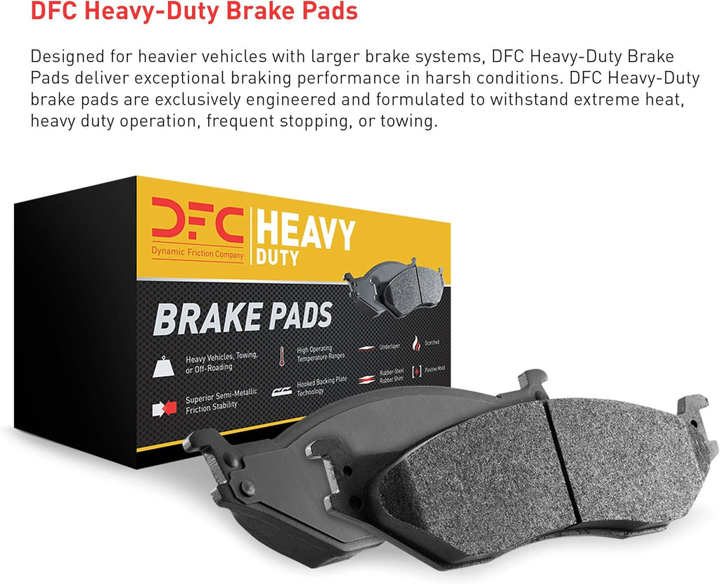 Dynamic Friction Company Front Brakes and Rotors| Automotive Replacement Brake Kits| Front Heavy Duty Brake Pads and Rotors Kit| Fits 2003-2009 Lexus GX470, Toyota 4Runner