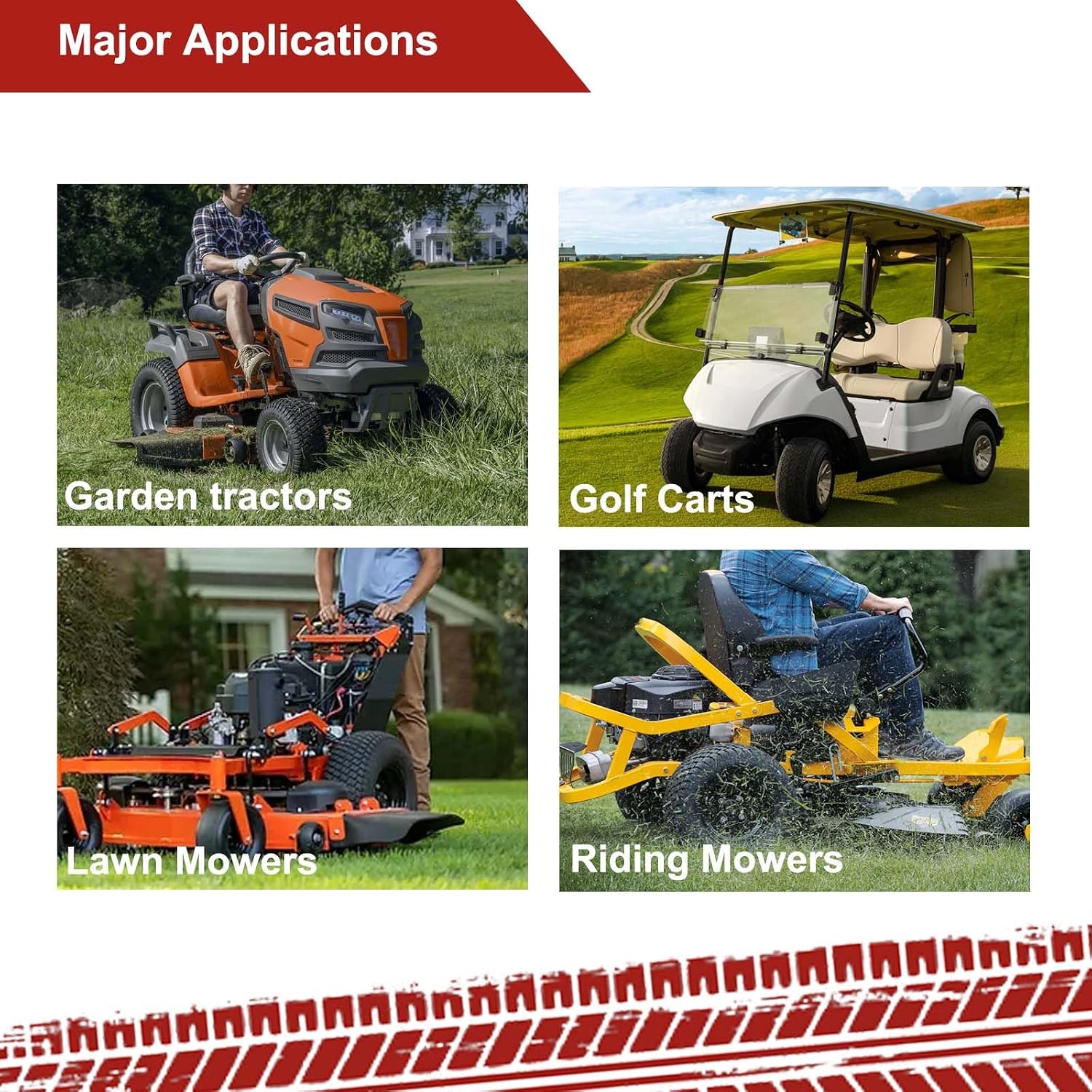 GarveeLife 23x10.50-12 4PR Lawn Mower Tires 23x10.50-12 Tractor Turf Tire 23x10.50x12Tires 4PR Ply Tubeless Set of 2, for Lawn Mower, Riding Lawn Mower, Lawn Tractor, Garden Tractor...