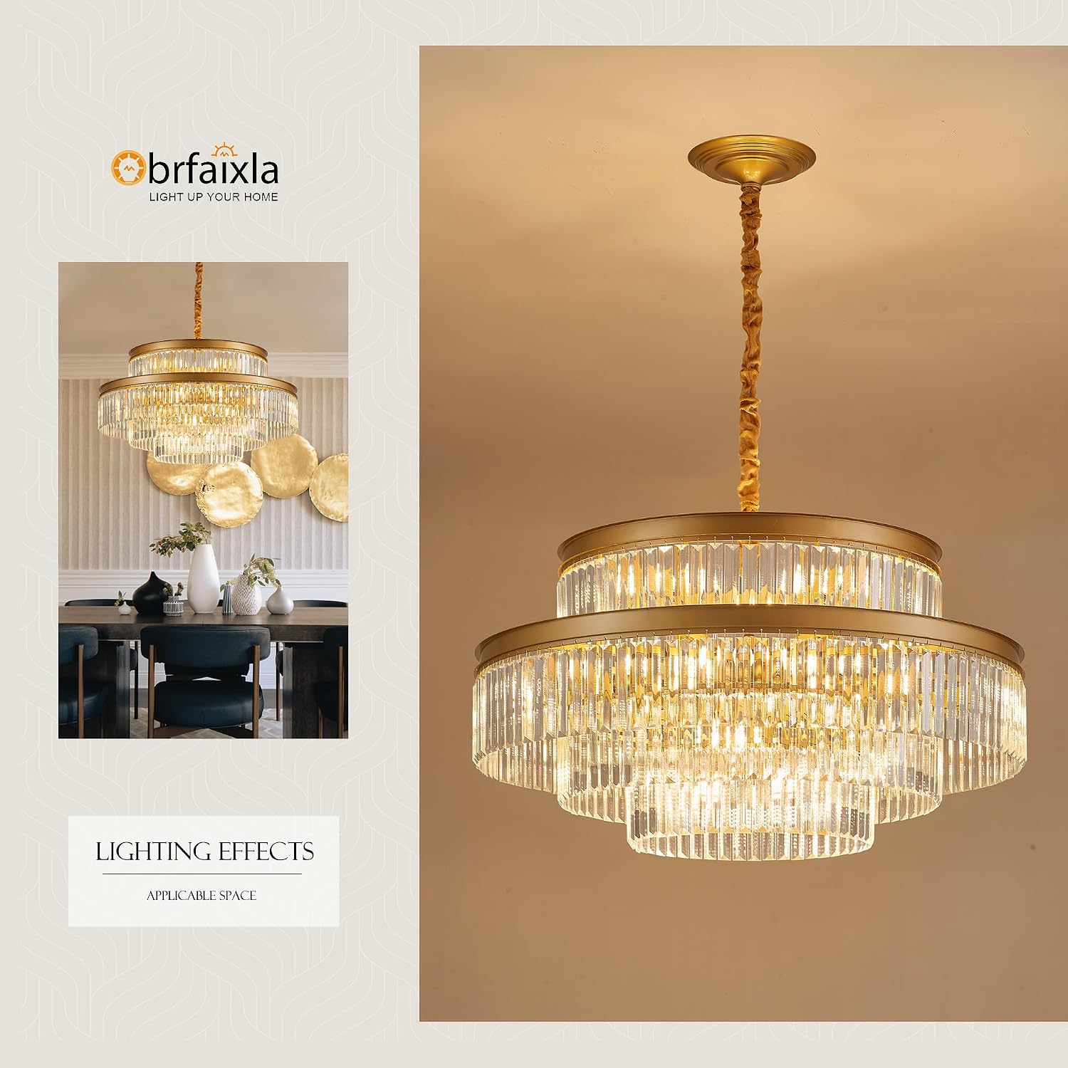 31.5' 18-Light Modern Crystal Chandelier Light Fixture Large 4-Tier Gold Luxury Glam Chandeliers for Dining Room Round Hanging Pendant Lighting for Living Room Kitchen Bedroom Foyer Lobby