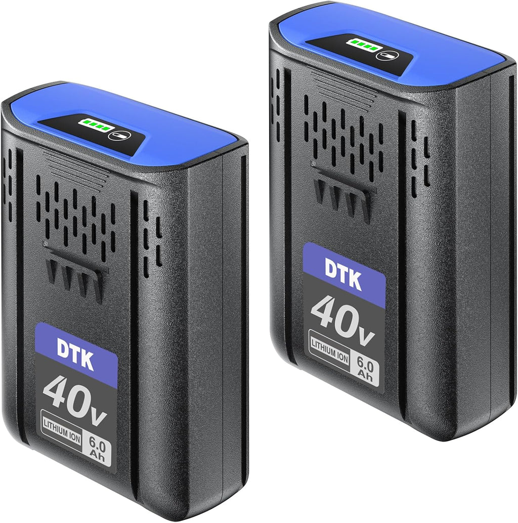DTK Replacement for Kobalt 40V Battery 6000mAh KPM1040A-03, KM-1640-06, KM 4040-06, Cordless Power Tool Batteries 2 Packs