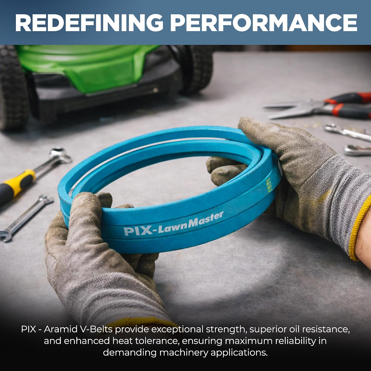 PIX A109K Kevlar V-Belt Aramid Corded - 1/2' x 111' OC OEM Replacement Wrap Belt for Lawnmowers and Lawn Garden Equipment - Heavy-Duty Drive Belt for Riding Mowers and Tractors - Pack of 5
