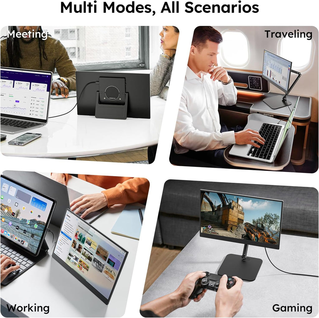Dopesplay Portable Monitor, 15.6' FHD 1080P IPS Travel Monitor for Laptop, Foldable Magnetic Stand & Carry Case Included, USB-C Screen Extender for Laptop Mac PC Phone Xbox PS4/5 Switch
