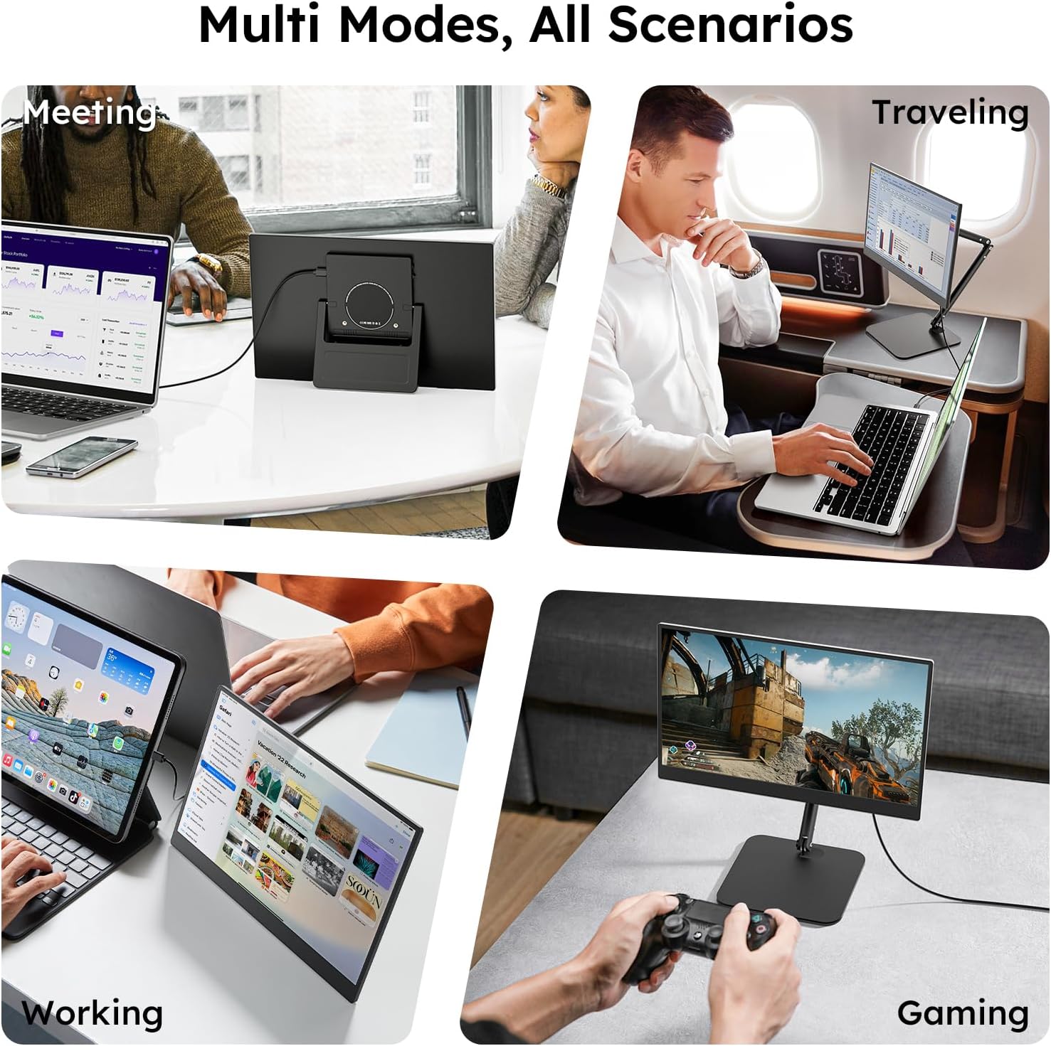 Dopesplay Portable Monitor, 15.6' FHD 1080P IPS Travel Monitor for Laptop, Foldable Magnetic Stand & Carry Case Included, USB-C Screen Extender for Laptop Mac PC Phone Xbox PS4/5 Switch