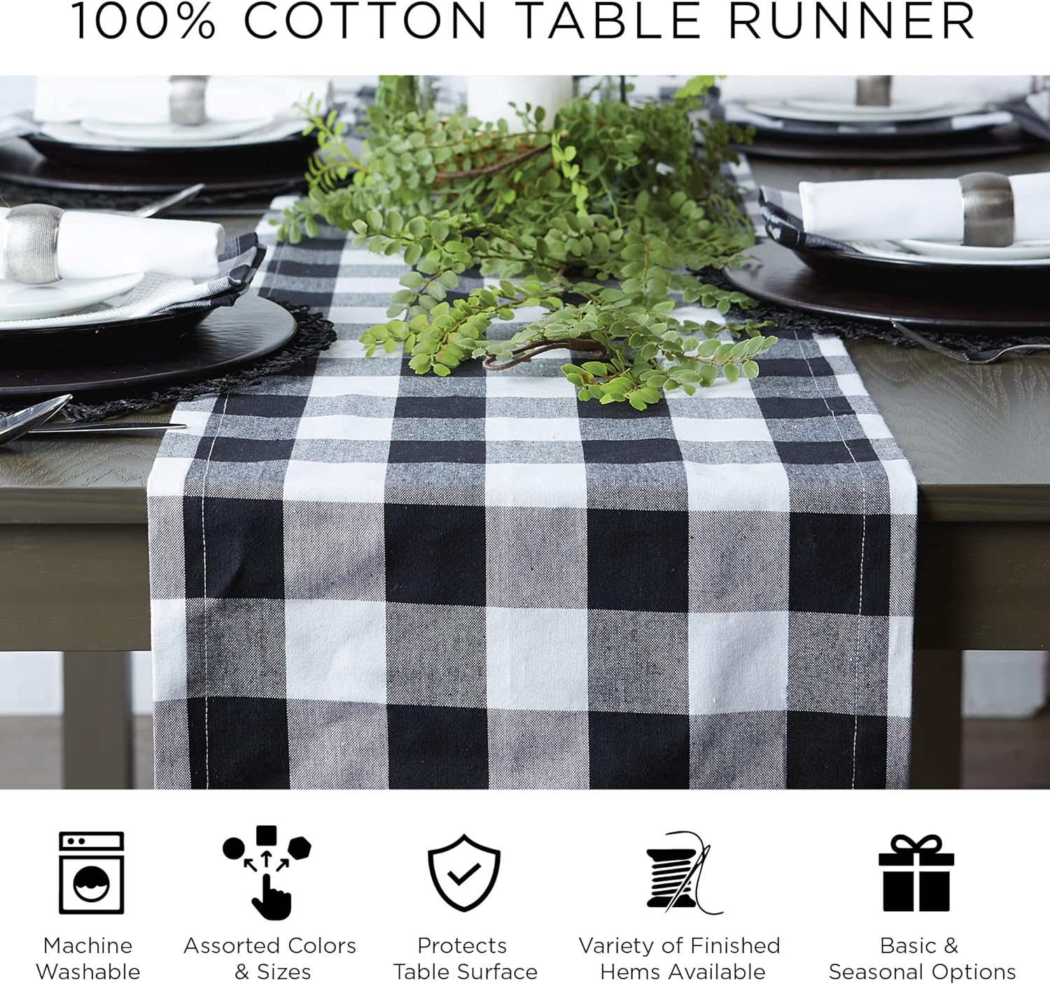 DII Dobby Stripe Woven Table Runner, 13x72-inch, French Blue (Pack of 12)