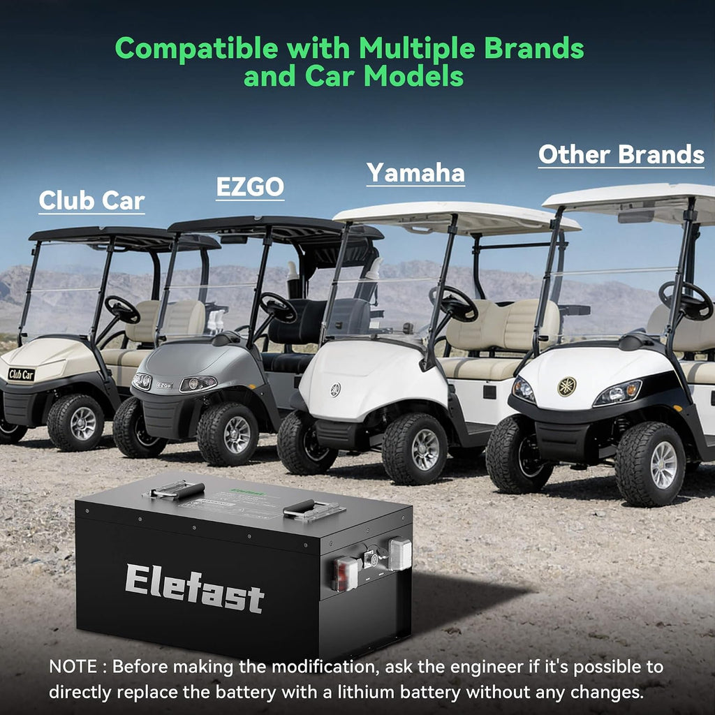 160AH 48V Lithium Battery for Golf Cart,51.2V Lifepo4 Battery with 22A Charger and Touch Monitor,Built-in 200A BMS and Bluetooth,Up to 8000 Deep Cycle,Perfect for Golf Carts