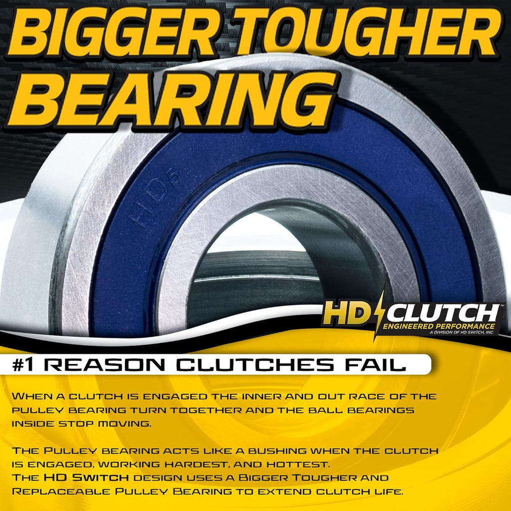BIGBearing HiTorque 130 ftlbs (OEM 105) Solid Steel Billet Pulley 070-0050-00 5219-98 PTO Clutch Fits Bad Boy 2015-2016 Magnum MZ w/Upgraded Replaceable Bearings Lawn Mower Zero Turn OEM Upgrade
