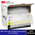 3M Easy Trap Sweep and Dust Sheets,1 Roll of 60 8' x 6' Sheets,Disposable Easy Sweep Floor Duster,Picks Up 8X More Dirt,Dust,Sand,Hair,Works on Dry or Wet Surfaces,Hardwood Floors,59152W,(Pack of 8)