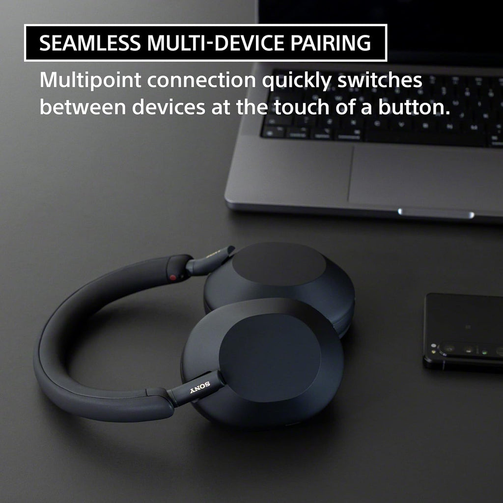Sony WH-1000XM5 Wireless Industry Leading Headphones with Auto Noise Canceling Optimizer, Crystal Clear Hands-Free Calling, and Alexa Voice Control, Midnight Blue WH1000XM5 (Renewed)
