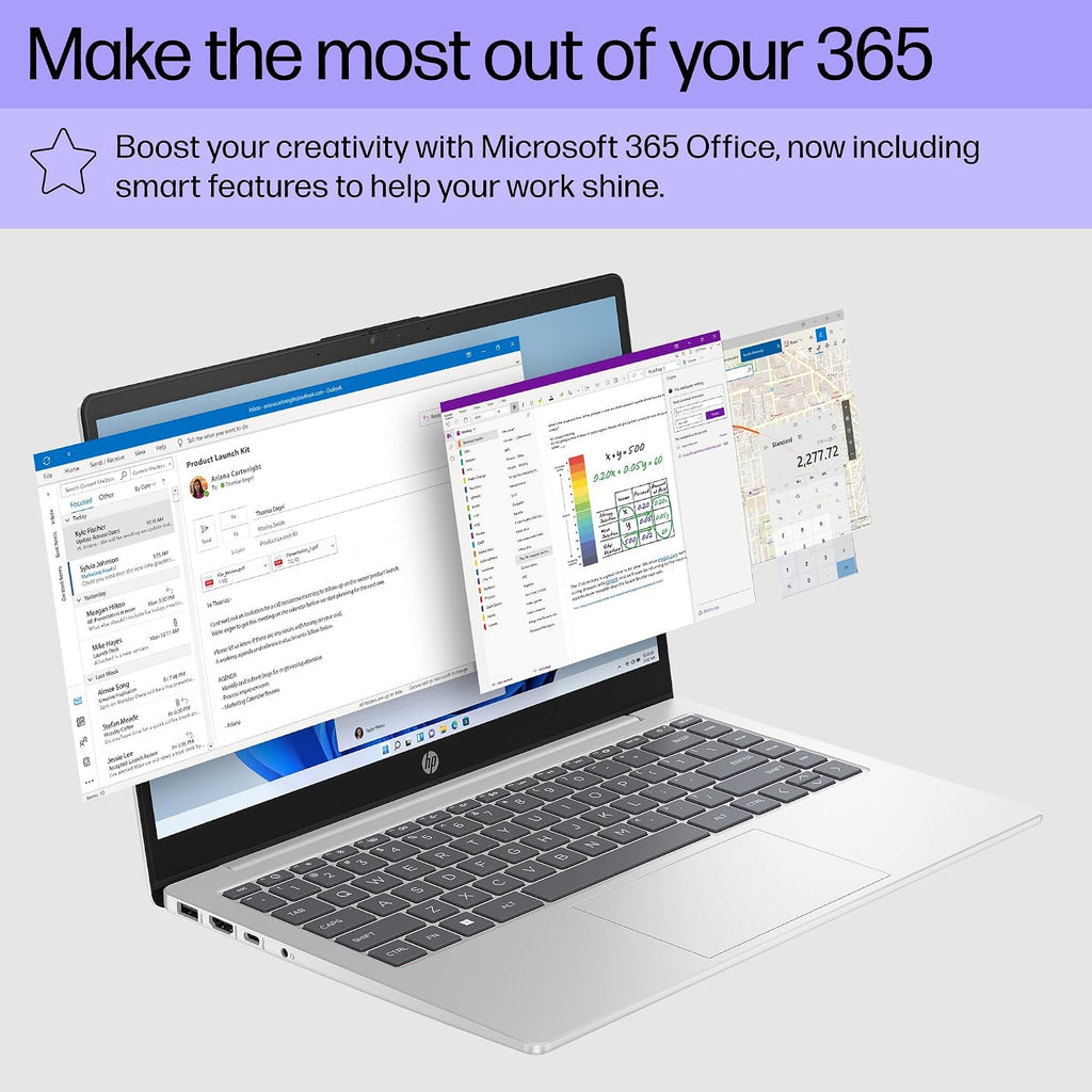 HP 14' FHD Ultra Light Student Laptop, Intel 4-Core N200 Processor, 16GB RAM, 1TB SSD +128GB UFS, 1 Year Office 365, Backlit Keyboard, Wi-Fi 6, Webcam, HDMI, Type-C, Windows 11, w/BWE Accessories