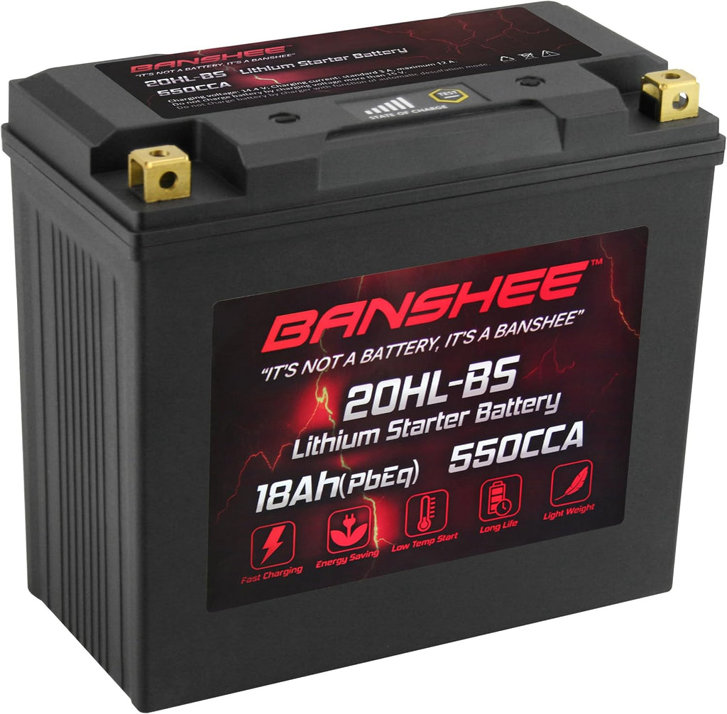 YTX20L-BS YTX20HL-BS Lithium LiFePO4 Motorcycle Battery,12V 18Ah,600CCA,Built in BMS,Powersports Battery,for ATV, UTV,Jet Ski,Personal Watercraft, Snowmobile,Quad, Riding Lawn Mower, Tractor