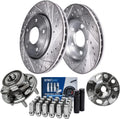 Detroit Axle - Front Wheel Bearing Hubs Brake Rotors Kit for Chevy Malibu Impala Equinox Buick Regal LaCrosse GMC Terrain Saab 9-5 Brake Rotors Wheel Bearing Hubs Lug Nuts Socket Keys Replacement