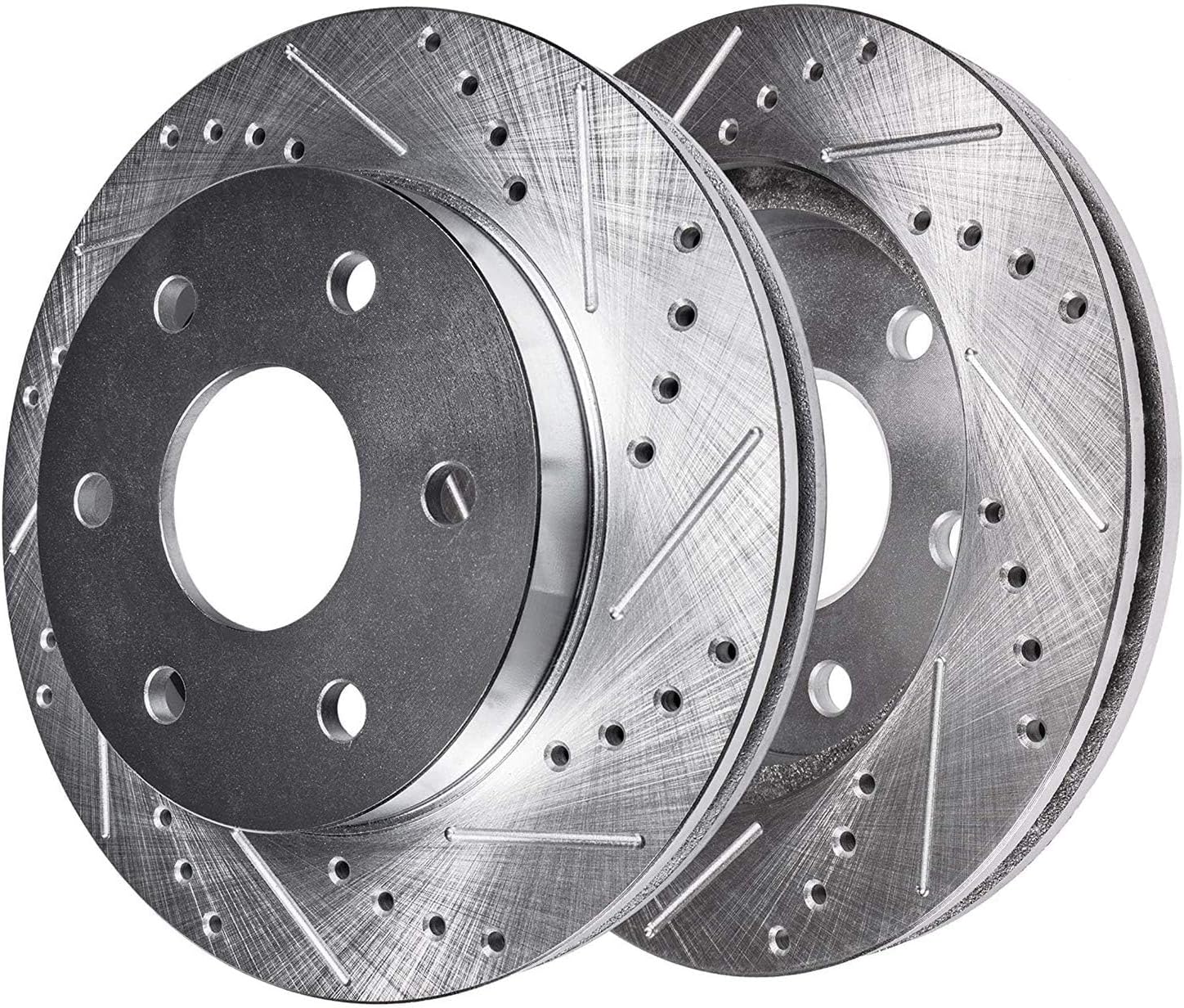 Detroit Axle - Brake Kit for 2016-2023 Nissan Titan XD Drilled and Slotted Disc Brake Rotors Ceramic Brake Pads Replacement: 14.17' inch Front and 14.37' inch Rear Rotor