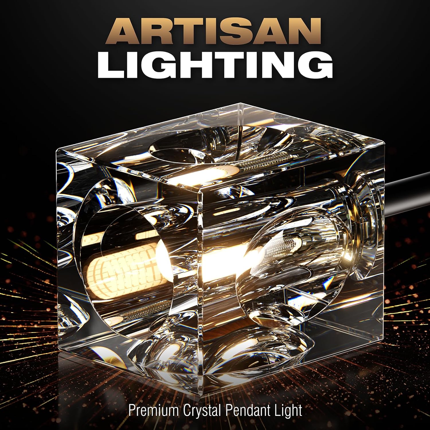 Crystal Sputnik Ceiling Light Fixture，Modern Luxury Black and Gold Chandeliers with 17-Light，Semi Flush Mount Ceiling Light Fixture for Dining Room,Living Room,Kitchen Island,Bedroom.