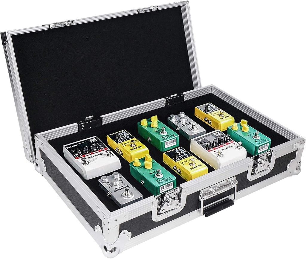 Sound Town Heay-Duty Plywood Gutiar Pedal board ATA Road Case with Pedal Mounting Tape Fastener, Interior: 24.7' x 14' (STRC-PD1)