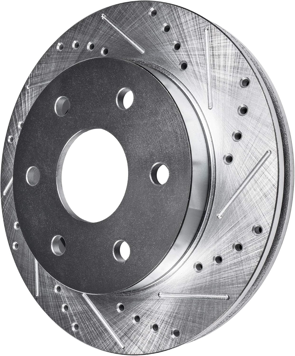 Detroit Axle - Rear Brake Kit for 06-10 Hummer H3, 09-10 Hummer H3T Replacement 2006 2007 2008 2009 2010 Drilled & Slotted Disc Brake Rotors Ceramic Brakes Pads