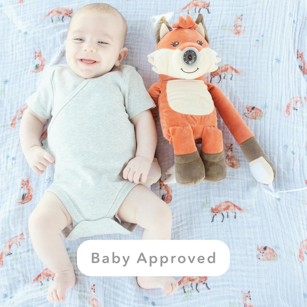 zooby Baby Car 4.3' HD Monitor, Wireless, Cuddly Plush Fox Camera, Simple Easy Setup, No WiFi Needed, Crash-Tested for Safety, Night Vision & Split Screen-Capable Nanny Cam Reduces Distracted Driving