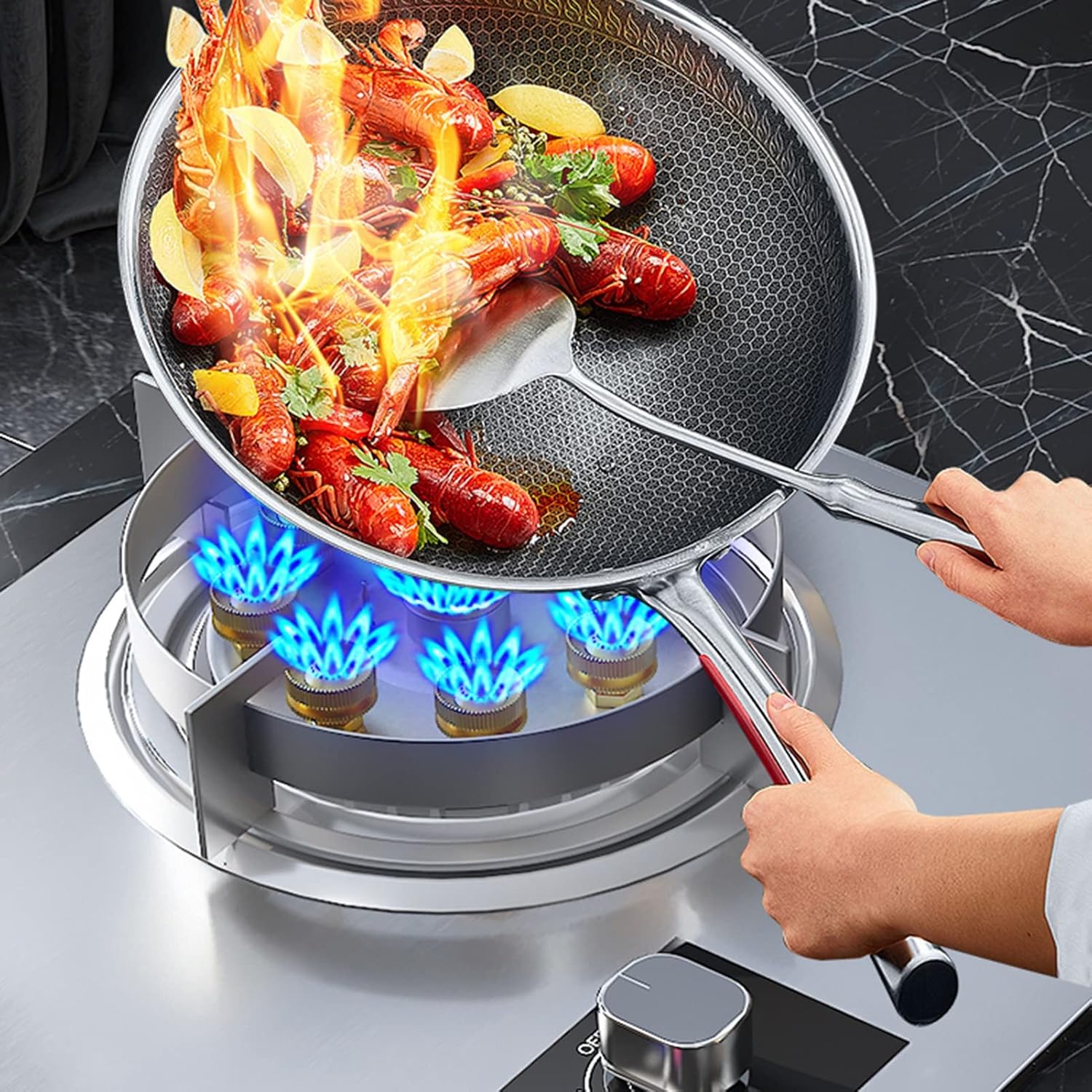 Gas Stove,17760 BTU Stainless Steel Tabletop/built-in Gas Cooktop 2 Burners,Nine-chamber High Flame,Timer Off LPG/NG (Size : LPG), 18648