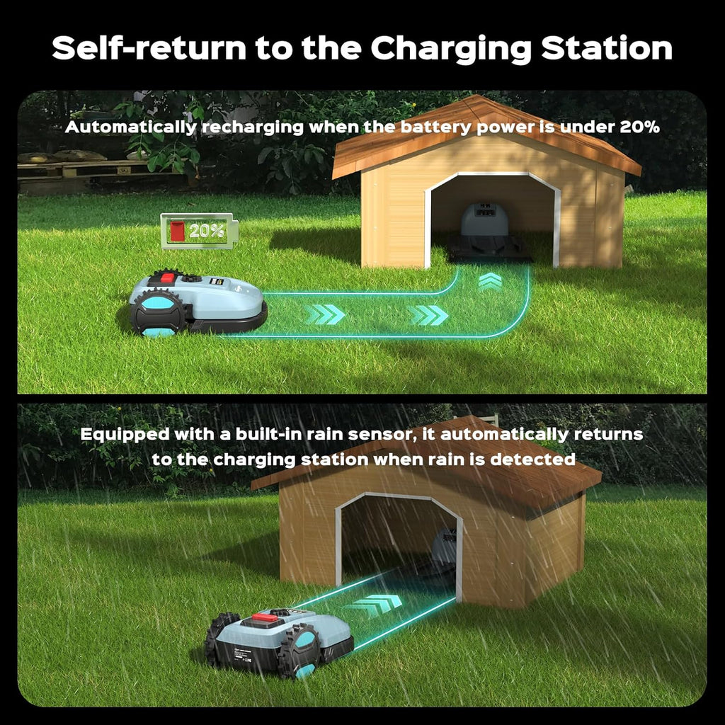Robotic Lawn Mower with App-Controlled, Self-Charging Automatic Mower, Custom Cutting Height, Weather Sensor & Obstacle Detection, Ideal for Lawns up to 4300 sq.ft