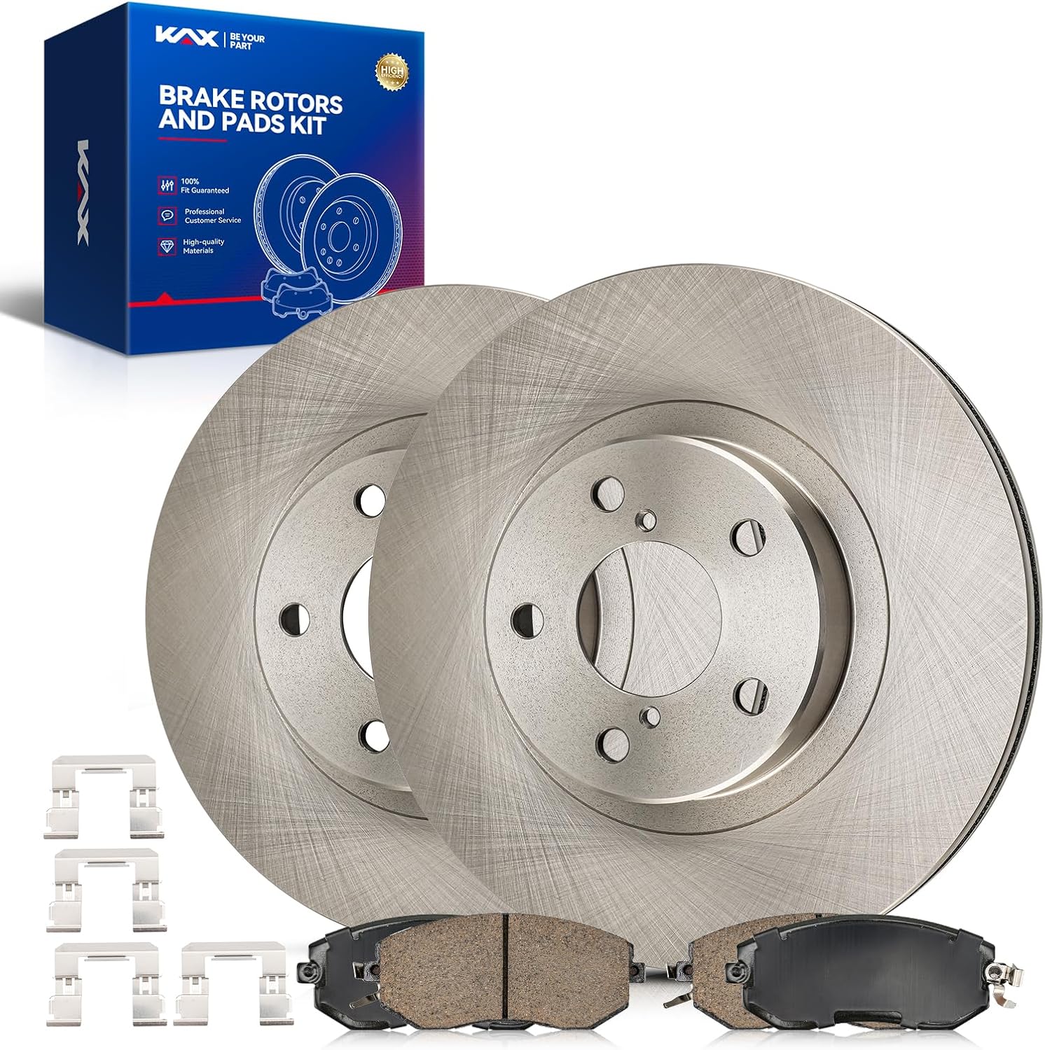 KAX Front Brakes and Rotors for Subaru Impreza 2011-2016, BRZ 2013-2015, Vented Disc Brake Rotor Ceramic Brake Pad Replacement (#31059+D1539, 10.89inch, 276.7MM)